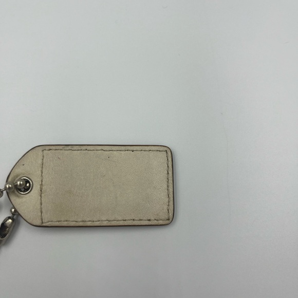 Vintage Coach Large Cream Leather Hang Tag Charm Tag Replacement Used - Picture 6 of 8